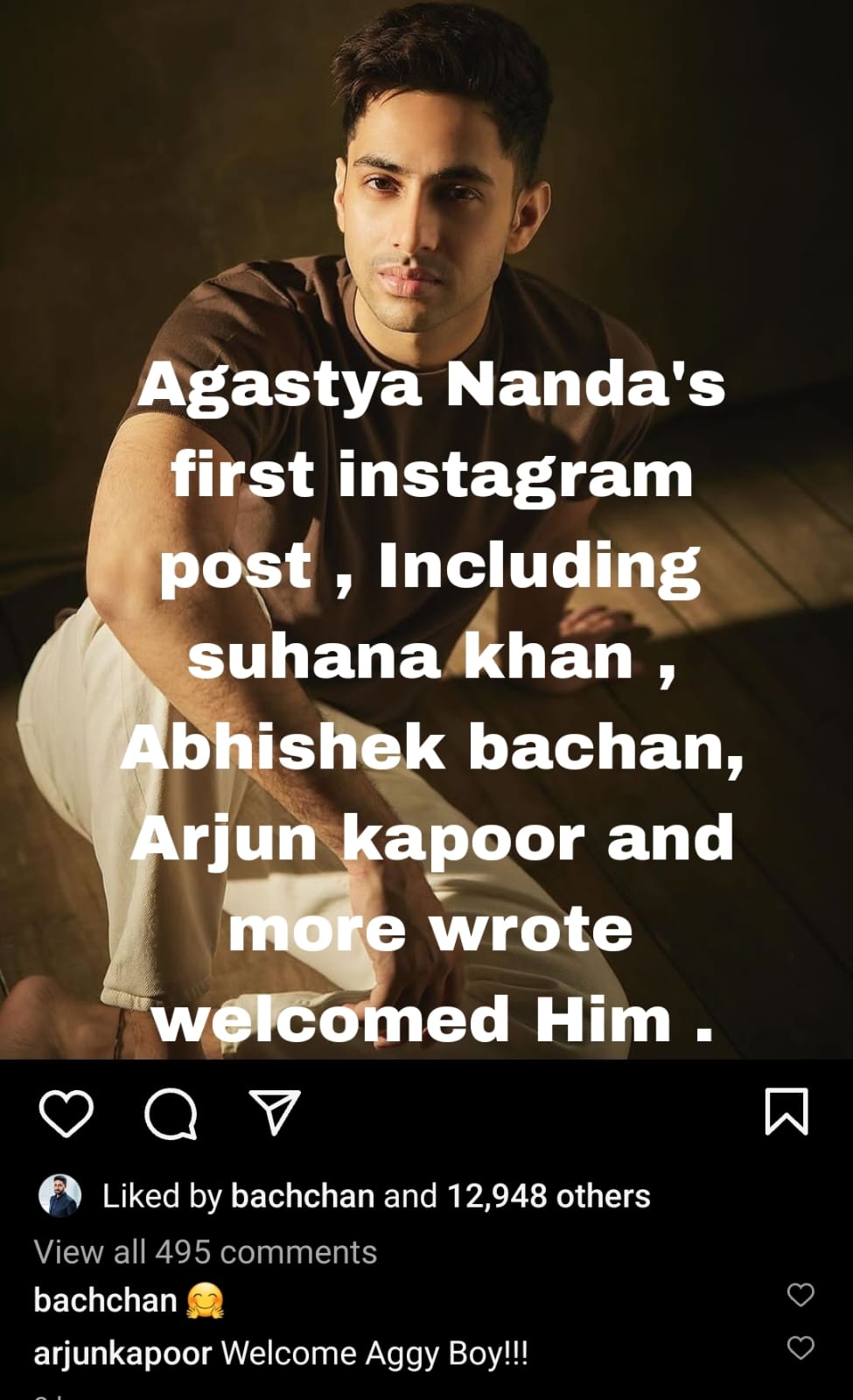 Agastya Nandas Instagram First Post Rumored Girlfriend Suhana Khans Mother Gauri Khan